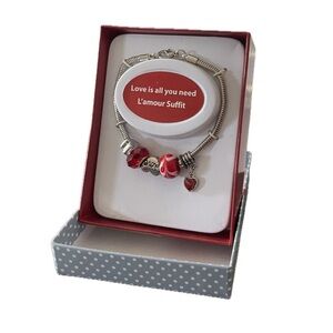 💖(2 for $15)💖 Charm Bracelet with Red and Silver Colours